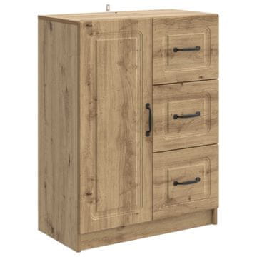 Vidaxl Strani šal Artisan hrast 66 x 34,5 x 87 cm Inženirski les