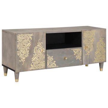 Vidaxl TV omarica s predalom Siva 105 x 33 x 46 cm Masiven les manga