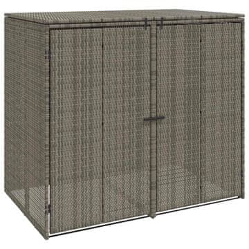 Vidaxl Škatla za smeti 2 szt. Siva 130 x 80 x 115 cm Polietilen
