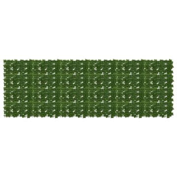 Vidaxl Ograja za balkon z listi Zelena 300 x 100 cm