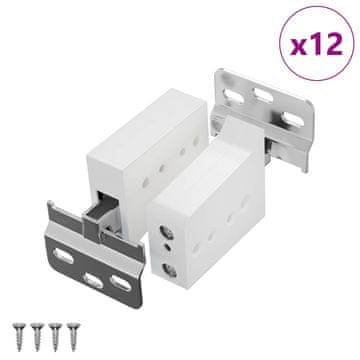 Vidaxl Visoka konzola za omaro 12 szt. Bela 70 x 48 x 19 mm