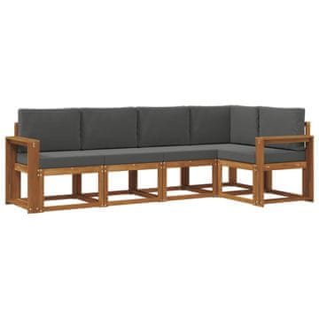 Vidaxl Zunanja garnitura za sedenje 5 szt. Naravna in antracitna