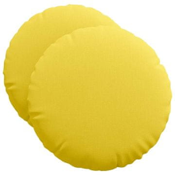 Vidaxl Sedežne blazine 2 szt. Svetlo rumena Ø50 x 19 cm blago