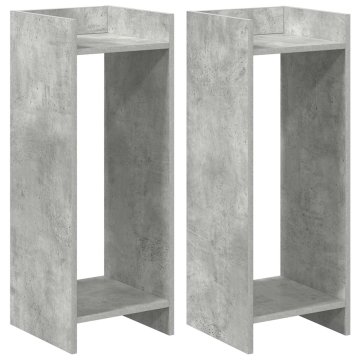 Vidaxl Stojalo za rastline 2 kos Betonsko siva 30 x 30 x 80 cm