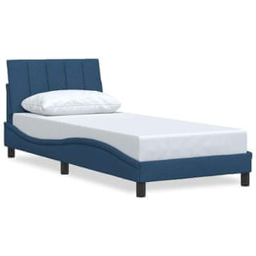 Vidaxl Posteljni okvir brez vzmetnice Hanko Modra 80x200 cm Tkanina