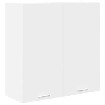 Vidaxl Viseča omarica z vrati Bela 80 x 31 x 80 cm Konstruiran les