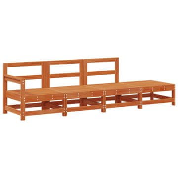 Vidaxl Sekcijski kavč Voskan Rjava 252 x 62 x 70,5 cm Masivna borovina