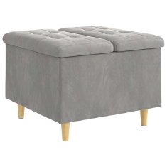 Vidaxl Ottoman s shranjevanjem Svetlo siva 60 x 60 x 45 cm Žamet