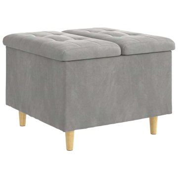 Vidaxl Ottoman s shranjevanjem Svetlo siva 60 x 60 x 45 cm Žamet