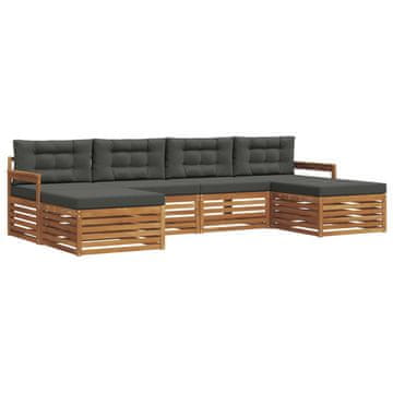 Vidaxl Sedežne garniture z blazino 6 szt. Naravna in antracitna