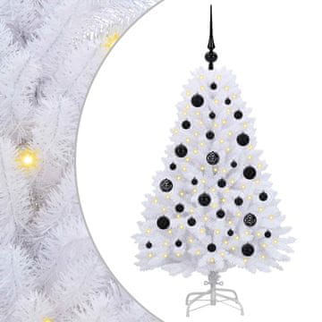 Vidaxl Umetno Zložljivo Božično Drevo Bela 120 cm PVC in jeklo
