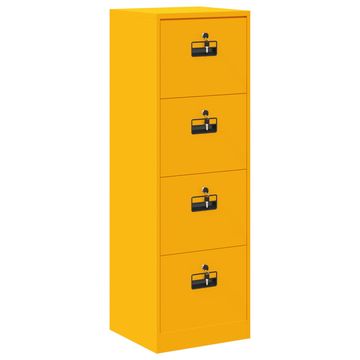 Vidaxl Kabinet za datoteke s polico Gorčična rumena 45,5 x 42 x 139 cm