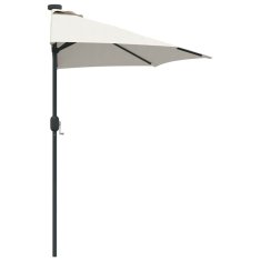 Vidaxl Vrtni dežnik Peščena 294 x 150 x 223 cm Poliester in jeklo