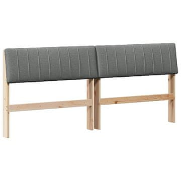 Vidaxl Tapecirano vzglavje Temno siva 180 cm Masivno borovo les