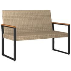 Vidaxl Zunanja klop Bež in smetanasto bela 107 x 61 x 80 cm poli ratan