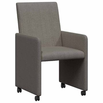 Vidaxl Jedilni stoli s kolesi 2 szt. Svetlo siva 57 x 66 x 94 cm