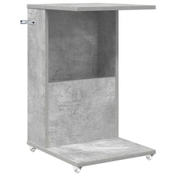 Vidaxl Stranska miza Betonsko siva 40 x 35 x 60 cm Konstruiran les