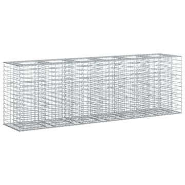 Vidaxl Gabionska dvignjena postelja 2 szt. srebrna 250 x 50 x 80 cm