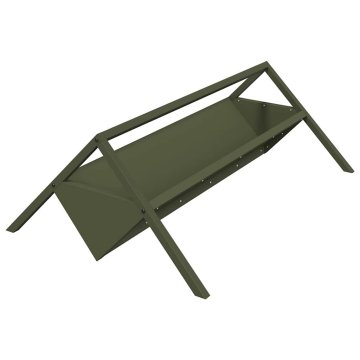 Vidaxl Hranilnica za živino Olivno zelena 111 x 76 x 38 cm 10 kg