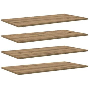 Vidaxl Polica za knjige 4 szt. Rjava 80 x 40 x 1,5 cm Konstruiran les