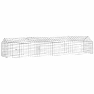 Vidaxl Kletka za zajce srebrna 400 x 78 x 78 cm Cinkana jeklena