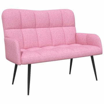 Vidaxl Kavč za 2 osebi Roza 115 x 61 x 87 cm Blago