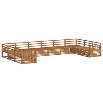 Vidaxl Sedežne garniture 10 szt. Naravna Masiven les akacije