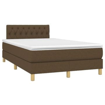 Vidaxl Box spring postelja z vzmetnico temno rjava 120x190 cm blago