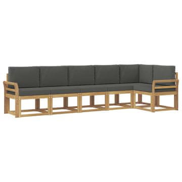 Vidaxl Zunanja garnitura za sedenje 6 szt. Bela in antracit Poliester