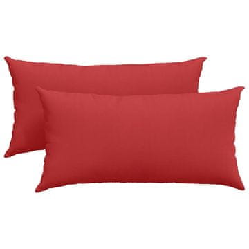 Vidaxl Blazine za kavč 2 szt. Rdeča 80 x 40 cm blago