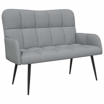 Vidaxl Kavč za 2 osebi Svetlo siva 115 x 61 x 87 cm Blago