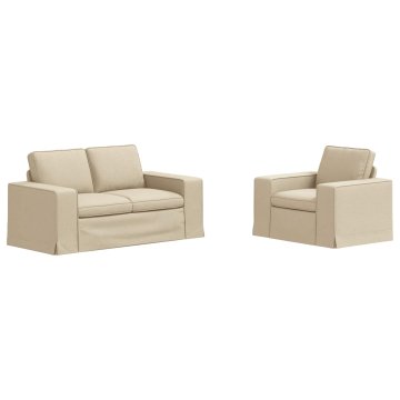 Vidaxl Kavčna garnitura 2 szt. krema 162 x 80 x 82 cm blago