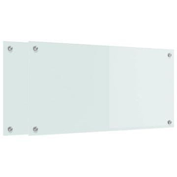 Vidaxl Kuhinjski panel 2 szt. Bela 80 x 40 cm kaljeno steklo