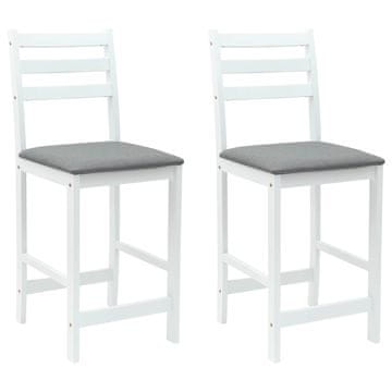 Vidaxl Jedilni stoli 2 szt. Bela 40 x 47,5 x 99,5 cm Masivno gumovo les