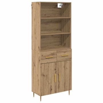 Vidaxl Visok predalnik Umetni hrast 69,5 x 34 x 180 cm Konstruiran les