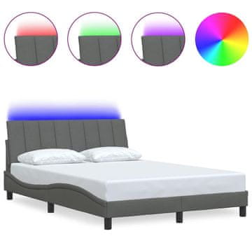 Vidaxl Posteljni okvir brez vzmetnice Hanko temno siv 140x190 cm blago