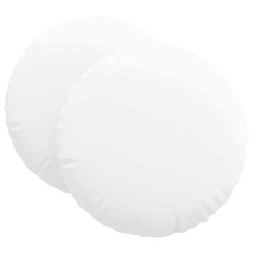 Vidaxl Sedežne blazine 2 szt. Bela Ø60 x 21 cm blago