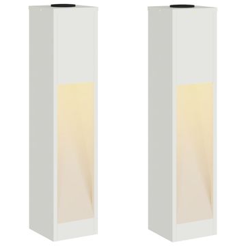 Vidaxl Sončna LED svetilka za pot 2 szt. Bela Medenina