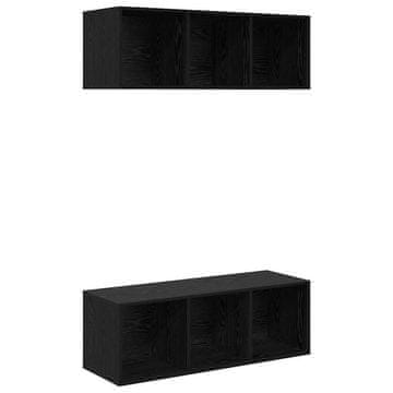 Vidaxl Komplet TV omaric 2 szt. Črna Orehovina 37 x 37 x 107 cm