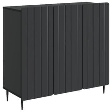 Vidaxl Strani šal Črna 89 x 34,5 x 82 cm Inženirski les