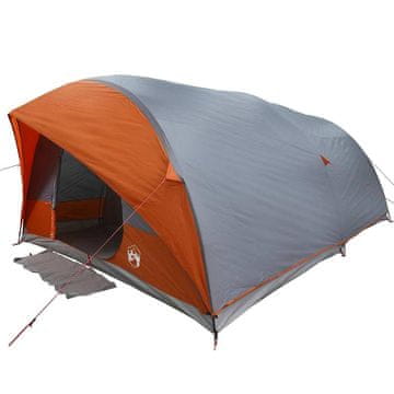Vidaxl Tunelski šotor Siva in oranžna 500 x 348 x 200 cm tafeta
