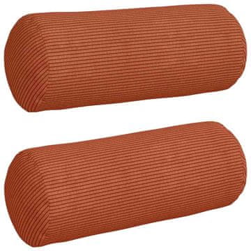 Vidaxl Blazine 2 szt. Rdeče oranžna Ø 15 x 40 cm Žametna tkanina