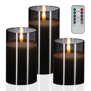 Northix LED brezplamenske sveče set pravi vosek daljinec časovnik
