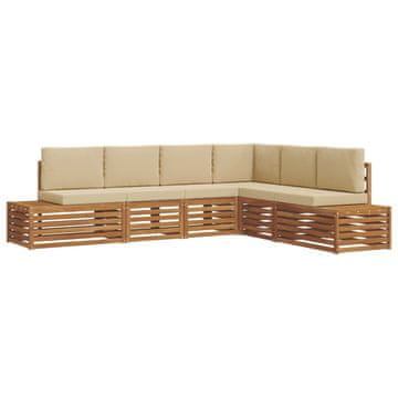 Vidaxl Zunanja garnitura za sedenje Naravna in bež 273 x 213,5 x 73 cm