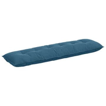 Vidaxl Poglavni vzglavnik Modra 180 x 50 cm Žametna tkanina