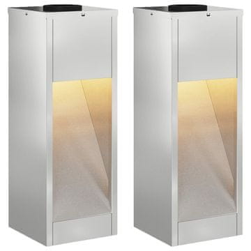 Vidaxl Sončna LED svetilka za pot 2 szt. srebrna Cinkano