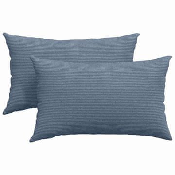 Vidaxl Blazine za kavč 2 szt. Modra 50 x 30 cm Žametna tkanina
