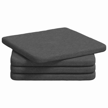 Vidaxl Sedežne blazine 4 szt. Temno siva 40 x 40 x 3 cm Žametna tkanina