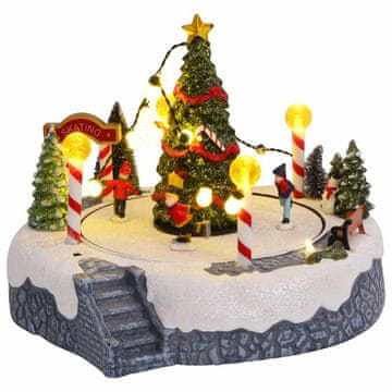 Vidaxl Dekoracija božične vasi večbarvno 22 x 21,5 x 17 cm Plastika