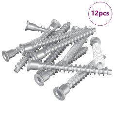 Vidaxl Potrdilni vijaki 12 szt. srebrna Ø7 x 58 mm Kovina